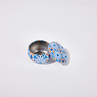 Offre Spéciale 2.5 OZ métal rond café fleur thé bonbons cadeau bougie sans soudure boîte en étain
