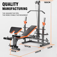 Banc de musculation multifonction réglable, banc de musculation pliable pour l'entraînement de force, banc de press à la poitrine combiné