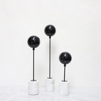 YUSHI Décoration d'intérieur moderne, Ornement de boule en métal de luxe au design marbre calcite, style européen simple, finition vieillie, pour hôtel élégant