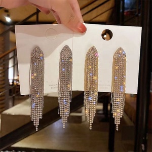 Boucles d'oreilles pendantes en argent S925 avec pompon, de luxe, haut de gamme, pour femmes, élégantes, personnalisées, accessibles, entièrement serties de diamants, tendance - Product Image 6