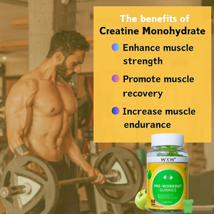Reliable and Good <b>Pre</b>-<b>workout</b> Muscle Creatine Monohydrate Gummies <b>Supplement</b> Mushroom Gummies Candy - Product Image 5
