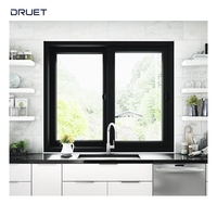 NFRC AS2047 Normes NOA Fenêtre coulissante à coupure thermique en aluminium personnalisée Double vitrage Fenêtres coulissantes en verre