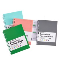 Carnet de mots de passe A6 avec couverture en PP, spirale, index par lettres, pour enregistrement des mots de passe Internet, organisateur pratique quotidien, facile à transporter