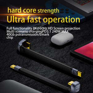 Câble USB 4.0 Type-C <span class=keywords><strong>U</strong></span> FPC 240W Charge <span class=keywords><strong>super</strong></span> rapide 40Gbps transmission 8K60Hz Projection d'écran HD Câble court flexible USB C - Product Image 2