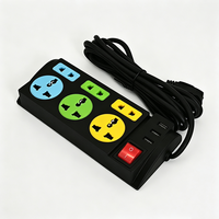 Pabrik Anjehold Grosir Stop Kontak Hitam 6 Outlet 3 USB Pengisi Daya Desktop Multi Plug Soket Ekstensi Warna-warni untuk Kantor