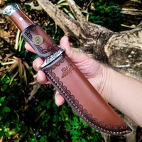 Couteau portable XFD en acier Damas haute dureté avec étui, pour fruits, camping, viande, survie en extérieur, brise-glace, lavable au lave-vaisselle