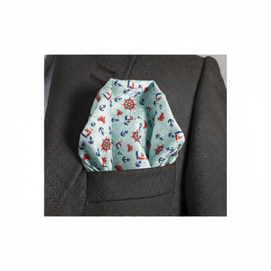 Pañuelo de bolsillo estilo marinero con estampado verde menta, talla única, para hombres, hecho de TR, para chalecos y chaquetas. - Product Image 2