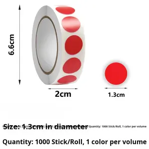 Pegatina autoadhesiva <span class=keywords><strong>de</strong></span> papel recubierto impermeable <span class=keywords><strong>de</strong></span> 13Mm/19Mm, codificación <span class=keywords><strong>de</strong></span> etiquetas <span class=keywords><strong>de</strong></span> puntos pequeños coloridos, marca en blanco, vinilo promocional - Product Image 2