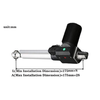 150mm course personnalisé 12V 24V 6000N DC Moter avec télécommande actionneur linéaire électrique pour ascenseur TV