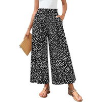 Pantalon large décontracté pour femme, taille élastique à cordon, imprimé numérique, style vintage, pour l'été, la plage et les vacances, respirant, OEM ODM