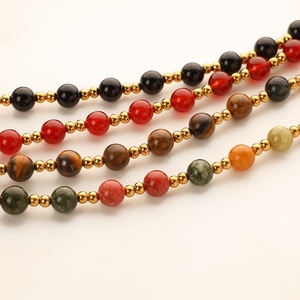 Collar de Cuentas de Ágata Roja de la Suerte <span class=keywords><strong>2026</strong></span>, Ágata Negra, Ojo de Tigre, Collar de Piedras Naturales para Mujer - Product Image 3
