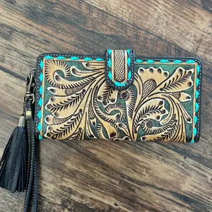 กระเป๋าคลัทช์หนังแท้แฟชั่นสไตล์วินเทจตะวันตกสำหรับผู้หญิงกระเป๋าหนังเครื่องมือ - Product Image 1