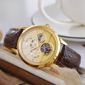 นาฬิกาข้อมือผู้ชายระบบกลไกคุณภาพสูง ระดับหรู ขายดี พร้อมกระจกแซฟไฟร์ ปฏิทินถาวร แสดงวันที่และข้างขึ้นข้างแรม - Product Image 1