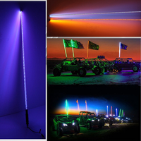 Antenne LED RVB multicolore Gorillawhips pour VTT, UTV, RZR, buggy, changement de couleur, fibre de verre, 12V, 3 pieds, 4 pieds, montage sur mât de drapeau LED