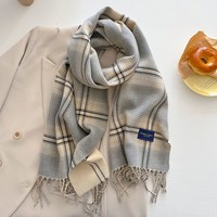 2025 automne/hiver Collection haut de gamme femmes Polyester grand carré motif à carreaux épaissi doux Durable coupe-vent écharpe