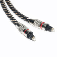 Câble audio optique Toslink de haute qualité (numérique) 6 pieds, connecteurs métalliques, gaine en PVC tressé pour lecteur DVD et haut-parleur