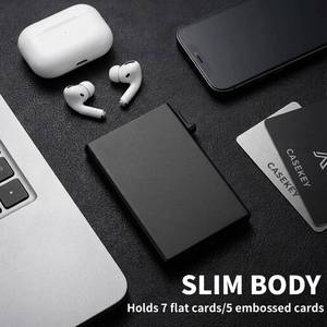 Étui à cartes automatique ultra-fin en aluminium personnalisé avec logo Casekey, blocage RFID NFC, étui à cartes métallique pop-up pour hommes et femmes - Product Image 3