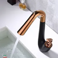 Robinet de lavabo de salle de bain en forme de cygne en laiton massif mitigeur d'évier mitigeur froid et chaud