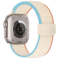 Bracelet de montre élastique réglable en nylon pour Watch Series 9 10 11, remplacement léger avec fermoir magnétique