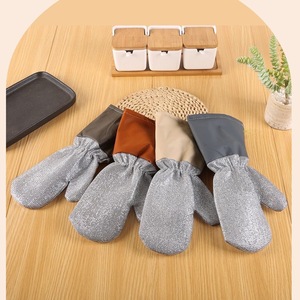 Thick <b>Silver</b> Wire Dish Washing <b>Gloves</b> Waterproof Kitchen Cleaning <b>Gloves</b> For Household Use - Product Image 1
