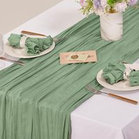 Étamine dîner froissé serviettes en tissu décoratif en polyester doux pour les fêtes de mariage usage quotidien
