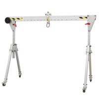 Mini-grue portique pliable et mobile sur roues pour l'assemblage et le levage de machines en garage