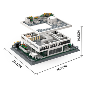 Juguetes de Construcción de Edificios Emblemáticos, Villa Savoye de París, Francia, Vista de la Calle, Juguete Educativo de Bloques de Construcción de Plástico ABS, Regalo - Product Image 5