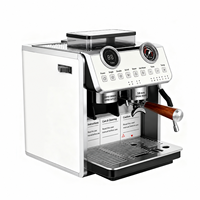 Machine à expresso électrique avec moulin intégré, manomètre visuel, pré-infusion, réservoir à grains de 250 g, en acier inoxydable, pour la maison, le bureau, l'hôtel
