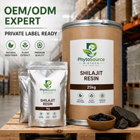 Résine de Shilajit, Acide Fulvique 50%, Extrait de Pétrole Minéral de l'Himalaya, Complément Alimentaire en Poudre en Bouteille et en Récipient en Verre