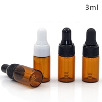 Flacon compte-gouttes en verre ambré 1ml 2ml 3ml 5ml, flacon compte-gouttes en verre pour huile essentielle, échantillon de parfum, cadeau, flacon en verre ambré avec pipette