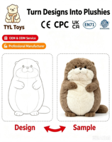 Peluche Animale Marine Brodé Super Doux – Oreiller Foca, Castor, Loutre Marine