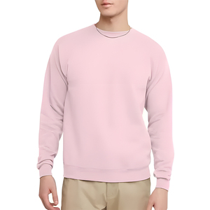 Men's Casual Crew Neck <b>Sweatshirt</b> Solid Color Long Sleeve Pullover for Streetwear and <b>Work</b> - Product Image 1