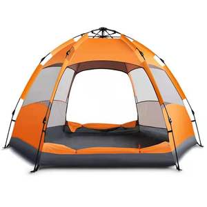 Carpa Yurt Hexagonal Mongola de Doble Capa para Verano, Carpa Automática para 5-7 Personas, para Viajes al Aire Libre, YC-0224, Carpa de Apertura Automática - Product Image 6