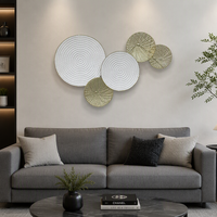 Décorations murales en métal pour l'intérieur, pas cher, 66,04*4,45*43,18CM, blanc crème et or, pour le salon