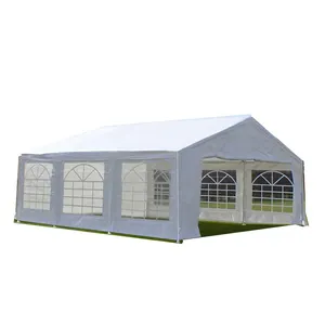 6X6M Galvanized Steel Pipe Outdoor Party Tent with Removable Sidewalls White Banquet Tent