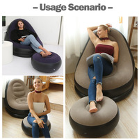 Canapé gonflable confortable en PVC pour salon, grand fauteuil gonflable avec repose-pieds, vente en gros
