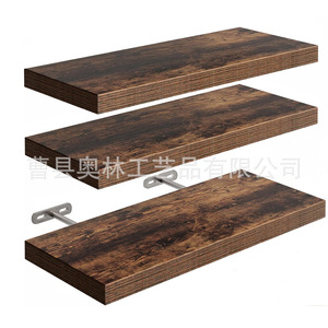 Estantes Flotantes de Madera Negra de Dos Niveles, Personalizados, para Montar en la Pared, para Baño, Cocina, Sala de Estar, Macetas, Duraderos y Ajustables - Product Image 3
