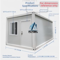 Maison conteneur mobile moderne de 20 pieds avec volet roulant, porte portable préfabriquée, boîte de garage en acier pour salle de bain