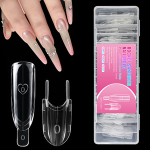 Sandwich Armor Ultra-Fin Sans Soudure Sans Fixation 120 Pièces Transparentes Formes d'Ongles à Extension Rapide - Product Image 1