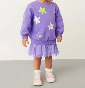 Nouvelle arrivée Robe violette élégante en tulle à manches longues pour enfants pour filles personnalisable - Product Image 2
