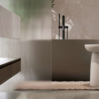 Salle de douche Verre cannelé Cadre en aluminium Boîte de douche Hot Selling Good Design Porte de douche