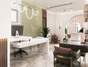 Meubles de salon de coiffure de luxe classique de style moderne station de coiffure avec miroir pour salon de coiffure - Product Image 6