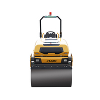 Mini-compacteur routier vibrant à double tambour de 4 tonnes, moteur diesel 48 CV, autoporté, pour asphalte