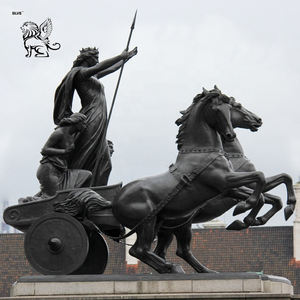 Statua Personalizzata BLVE della Grande Guerriera <span class=keywords><strong>di</strong></span> Londra, <span class=keywords><strong>Regina</strong></span> Boadicea, in Bronzo con Carro e Figlie - Product Image 1