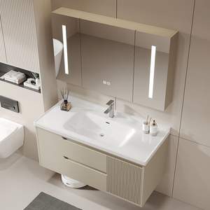 Moderno Hotel de lujo de montaje en pared de baño Vanidad Flotante Gabinete Baño Vanidades Gabinetes con fregadero - Product Image 2