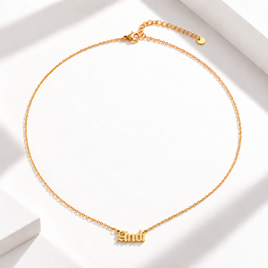 Collar con Colgante de Letra, Acero Inoxidable, Chapado en Oro de 14K al Vacío, Cadena Fina, Diseño de Letra Minúscula - Product Image 1