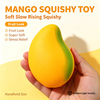Jouet anti-stress réaliste en TPR souple en forme de mangue, balle à presser, jouet extensible pour soulager l'anxiété et la décompression