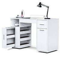Équipement de salon de manucure, design ergonomique, table de manucure imperméable, bureau à ongles avec collecteur de poussière, tiroir de rangement, armoire