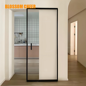 Sistema de <span class=keywords><strong>Puerta</strong></span> <span class=keywords><strong>Corredera</strong></span> de Vidrio Invisible de Estilo Moderno, Montaje en Pared, Riel de Herrajes Completamente Oculto, para Baño y Jardín - Product Image 1