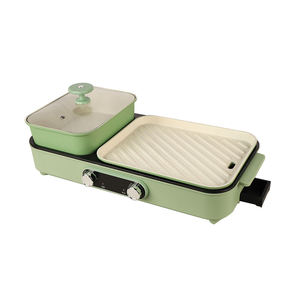 Estación de Barbacoa Eléctrica 2 en 1 de Tamaño Familiar Premium con Revestimiento Antiadherente para Asar en Interiores y Exteriores y Olla Caliente - Product Image 2